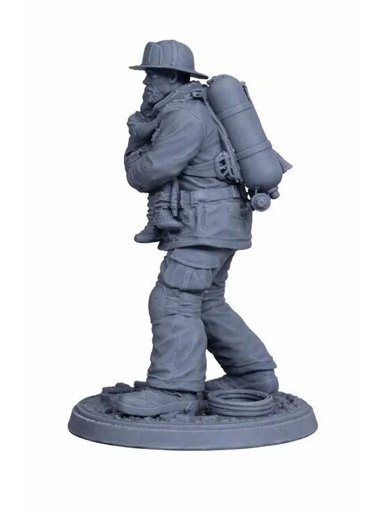 Winter Park Collectibles Heroes in Action Resin Fireman Carrying Baby Figure - Picture 6 of 8